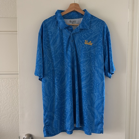 UCLA Bruins Champion Embroidered Blue Short Sleeve Men's Polo Shirt Size 2XL - Picture 3 of 8